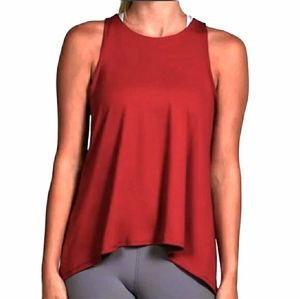 Yogalicious maroon slit back scoop neckline tank top size xlarge